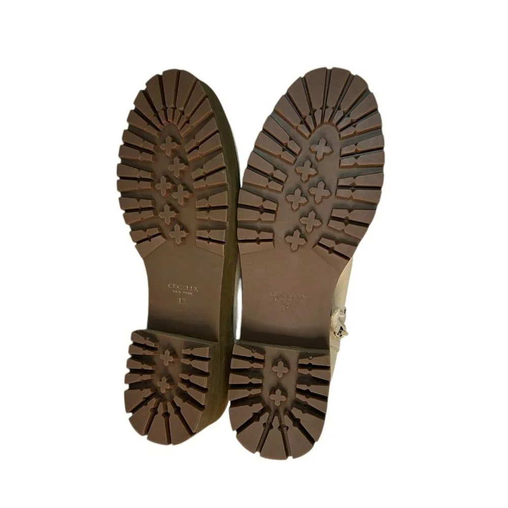 Cecelia Womens  New York Leather Chain Mid Boots New Nude size 11 - Picture 8 of 8